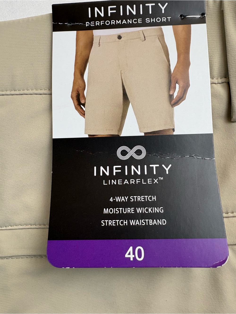 NFINITY Men's Tan Performance Hybrid Shorts